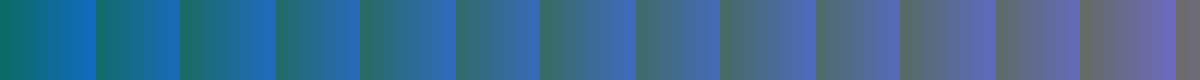 Narrow horizontal strip showing vertical banded gradient palette from teal and green through blues to purple.