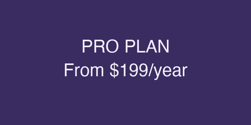 Promotional offer for Pro Plan &mdash; PRO PLAN From $199/year